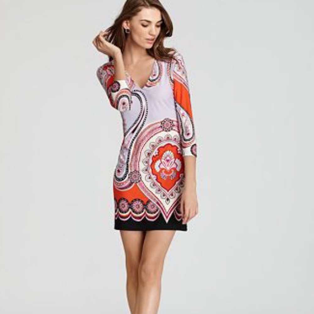 Ali Ro Jefferson V-Neck Jersey Dress Cayenne Multi